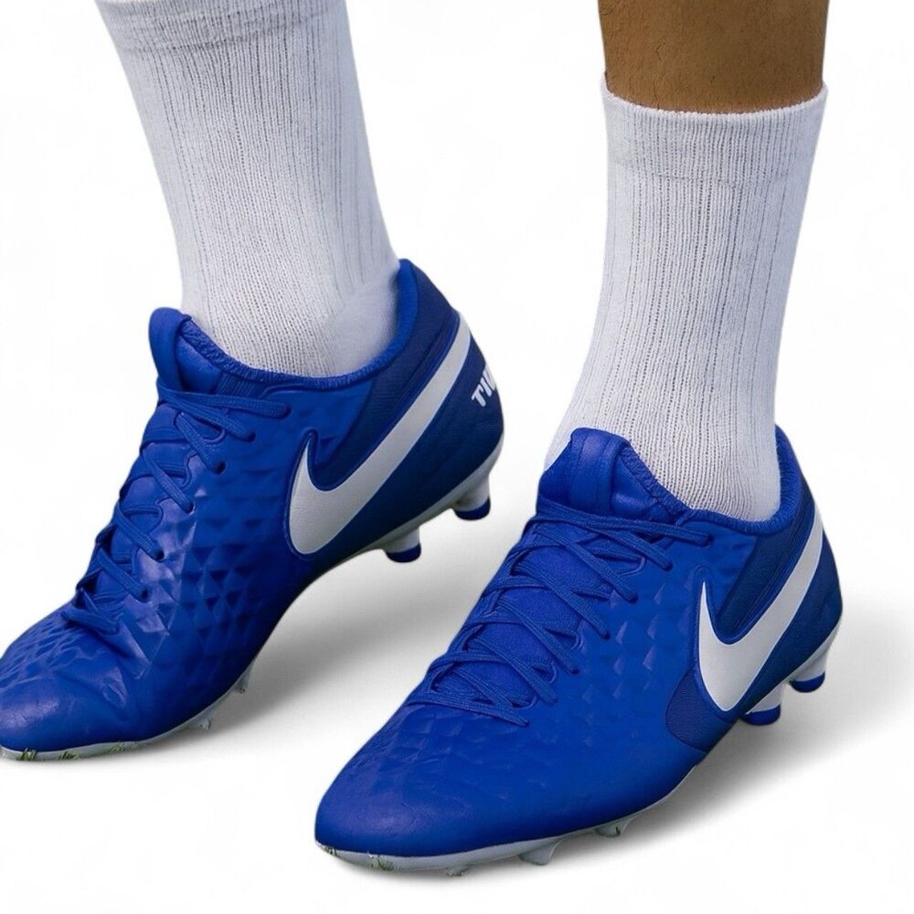 Nike‎ Tiempo Legend 8 Club FG Mens 12 Blue White Soccer Football Cleats Training